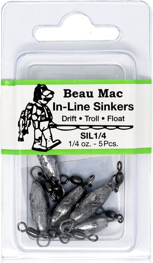Beau Mac in-Line Sinker | SIL | Precision Weighted Drift Fishing Sinker for River, Stream, & Float Fishing | Durable | Ideal for Steelhead, Salmon & Trout