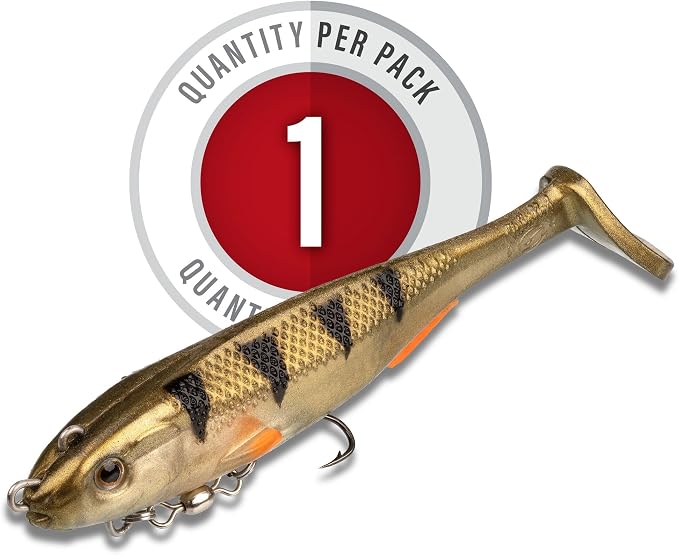 Strike King Final Copy Fishing Lure, Pre-Rigged Soft Plastic Swimbait, Free-Swinging Size 4 Treble Hook, Belly Magnetic Hook Keeper, 7/8-Ounce