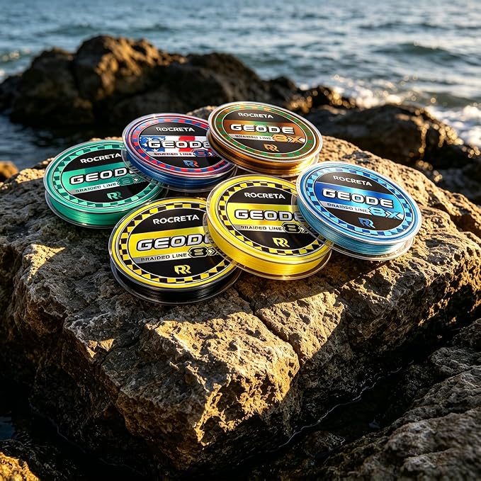 Geode Braided Fishing Line, 10-200 lb, 8 Strands, 300yds/500yds/1000yds, Colored Braid Superline