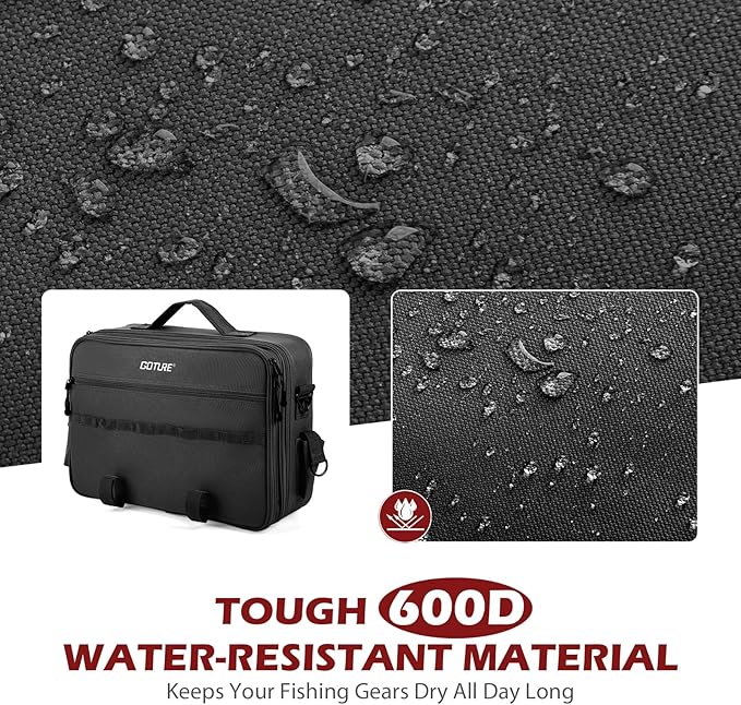 Goture Black Fishing Reel Case, Customize Storage, Shockproof Internal Divider Design, Structured Load-Bearing Design, Tough and Water-resistant, Keep Reels Protective