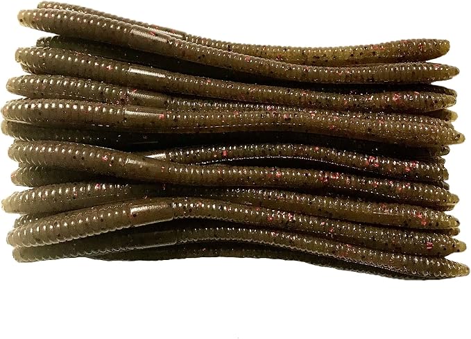 20 Pcs 5" Finesse Trick Worm (Scent, Float) Soft Plastic Bait for Bass Fishing