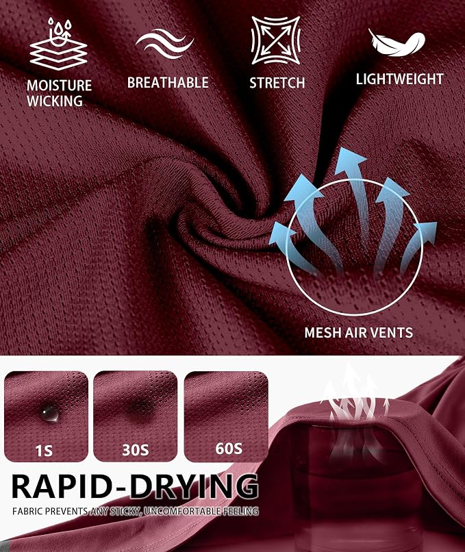ZITY 3 Pack Men's Sun Protection Hoodie Shirt Fishing Shirts for Men UPF 50+ Long Sleeve Shirt Lightweight Rash Guard