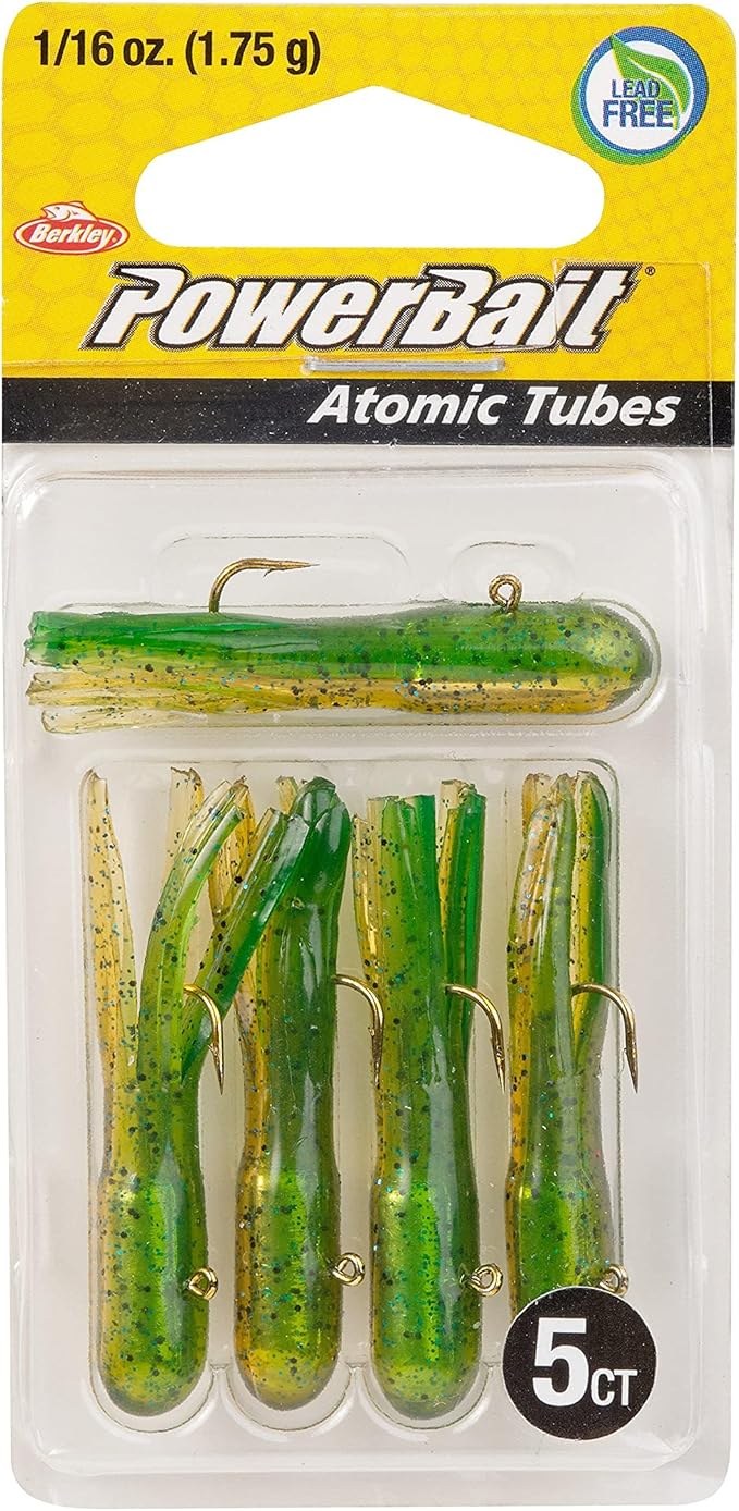 Berkley PowerBait Pre-Rigged Atomic Tubes Fishing Soft Bait