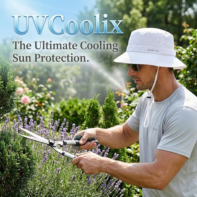 UVCoolix All-Day Comfort Bucket Sun Hat for Men Women,Lightweight Wide Brim UV Protection Boonie Outdoor,Beach,Golf