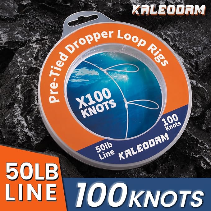 20lb-70lb 100knots Pre-Tied Dropper Loop Fishing Rig, 18" Spacing, 5.5" Loop Size, Ideal for Saltwater & Freshwater Fishing