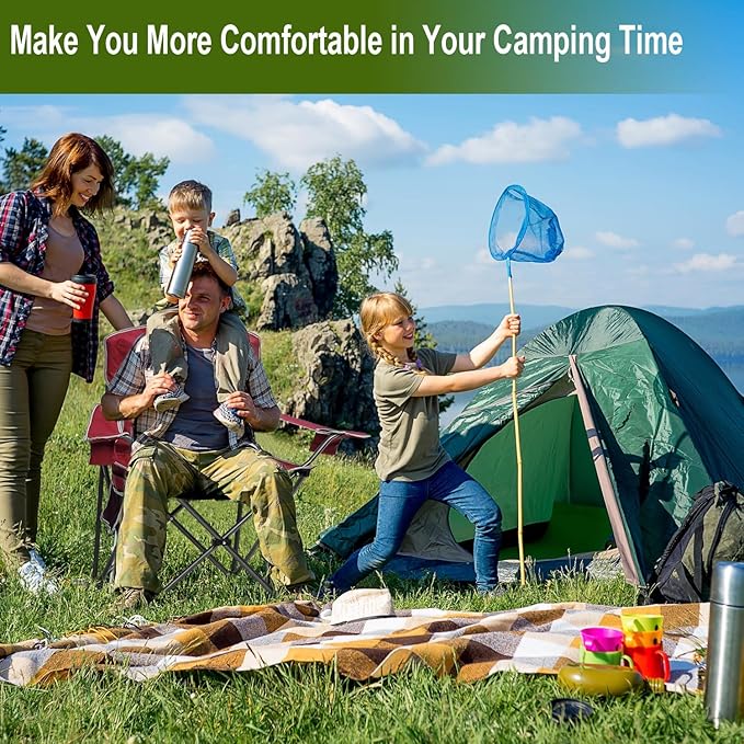 Outdoor Folding Camping Chair with Cup Holder, Storage Bag, Large Anti-Sink Feet, 400lbs Capacity, 2 Pack Breathable Mesh Portable Chair for Camping, Beach, Fishing, Sports, Red