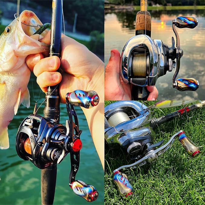 GOMEXUS Power Handle Compatible for Shimano SLX Metanium Calcutta Conquest Daiwa Tatula Steez Zillion Fuego CT Calcutta Baitcasting Reel Crank Replacement Parts