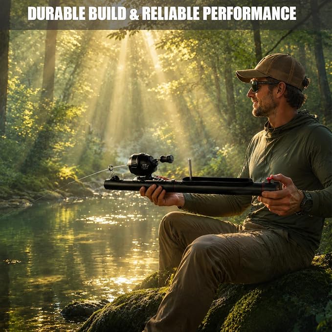 Catapult Fishing Rod – Metal Bait Launcher with Reel Seat, Long Distance Casting Tool for Ground Bait & Lure Delivery, Portable Design for Freshwater & Saltwater Fishing