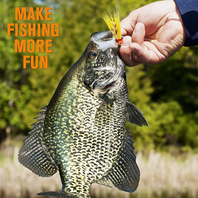 Dovesun Crappie Jigs, 40pcs Hand-Tied Hair Jigs 10 Colors Fishing Jigs 1/32oz 1/16oz 1/8oz Bucktail Crappie Jig Heads for Trout, Walleye and Panfish Fishing