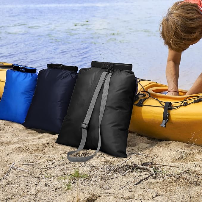 Shappy 6/12 Pcs Waterproof Dry Bags, Lightweight Outdoor Waterproof Dry Stuff Sacks 15/8/5/4/3/2 L and Long Adjustable Shoulder Strap for Kayaking Rafting Boating Hiking Camping