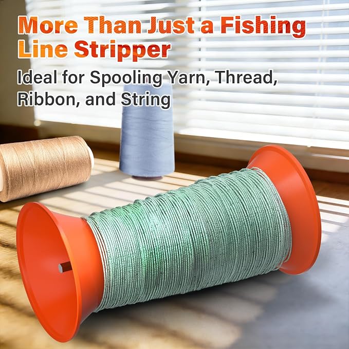 Power Drill Fishing Line Stripper & Spooler Tool, Fast Line Removal & Rewinding, Tangle-Free Line Management, Aluminum & Stainless Steel, Compact Portable Design for Fishing Reels & More