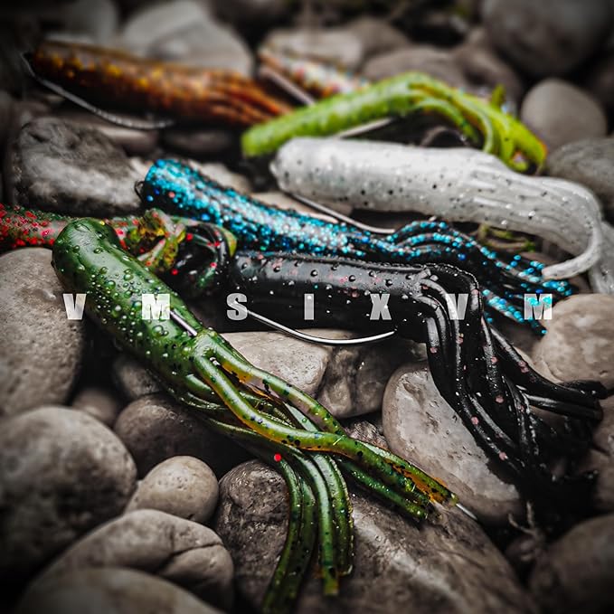 Tube Lures Crappie Lures for Bass Fishing, Tube Jigs Heads Soft Plastic Worm Baits for Freshwater Saltwater