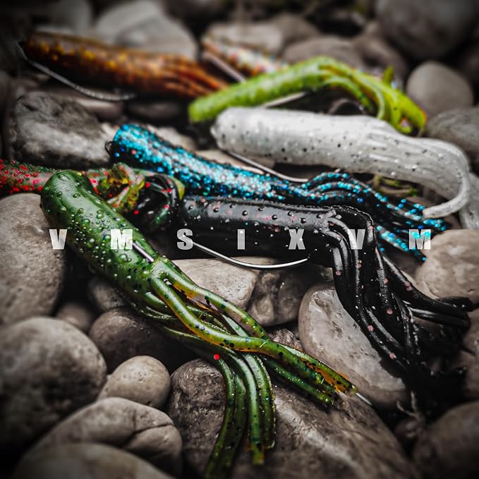 Tube Lures Crappie Lures for Bass Fishing, Tube Jigs Heads Soft Plastic Worm Baits for Freshwater Saltwater