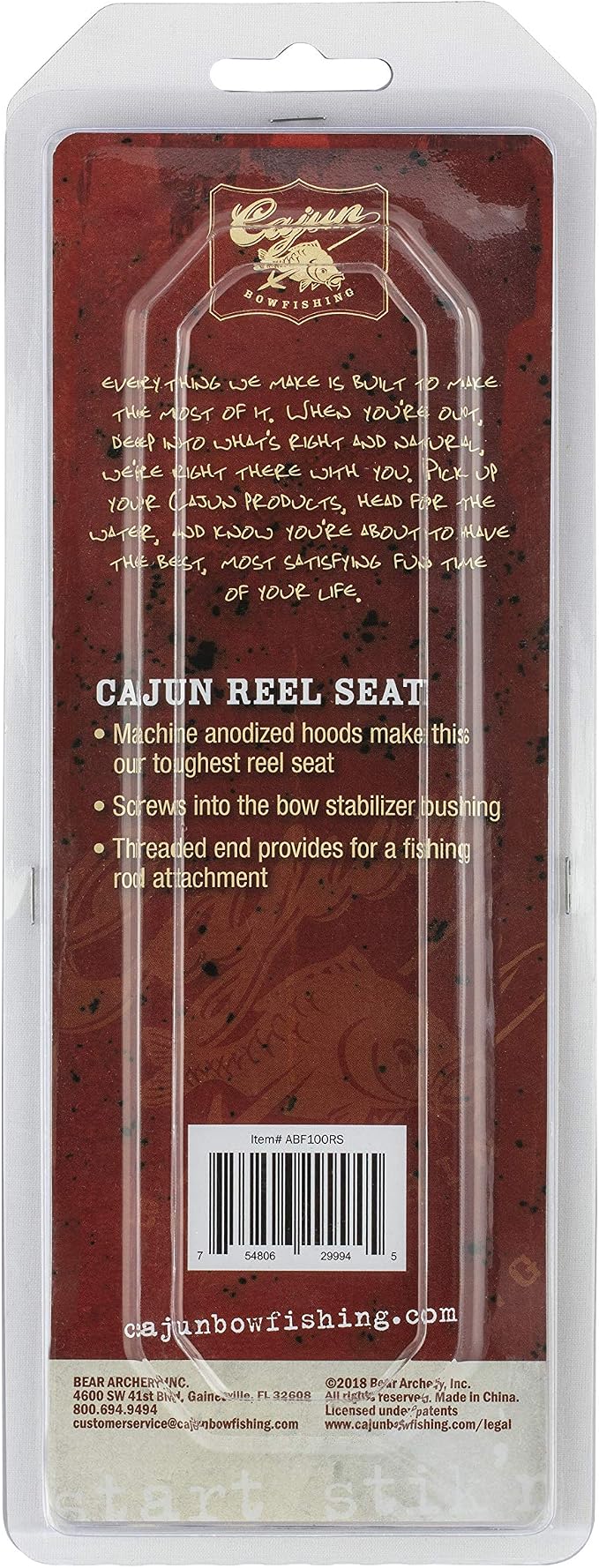 Cajun Bowfishing Reel Seat - Premium Anodized Hoods, Stabilizer Bushing Screw-In, Fishing Rod Attachment, Extreme Durability, Maximum Performance