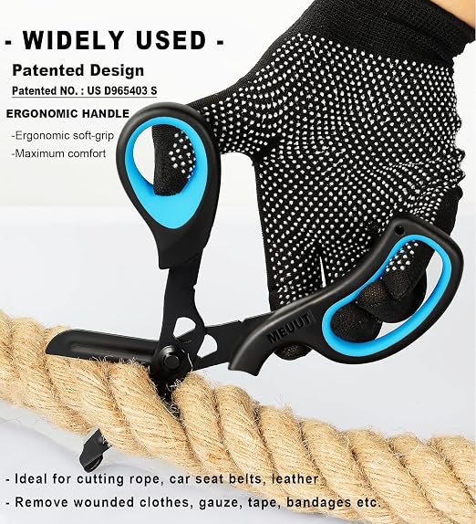 MEUUT 2 Pack Trauma Shears Patented Bandage Scissors for Left and Right Hand - Medical Supplies with 8 inch Heavy Duty Medical Scissors for EMT Workers Nurses