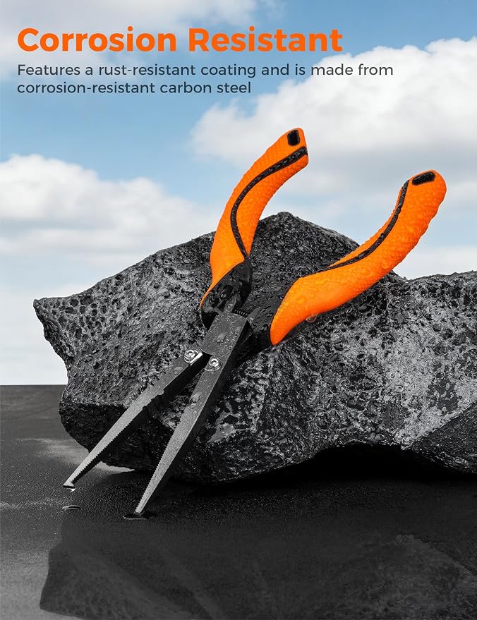 Fishing Pliers,Carbon Steel with Corrosion Resistant Coated Fishing Tools,Multitool for Saltwater