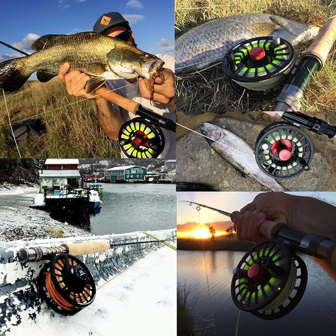 Maxcatch AVID Fly Fishing Reel with CNC-machined Aluminum Body - 1/3, 3/4, 5/6, 7/8, 9/10 Weights(Black, Green, Blue)