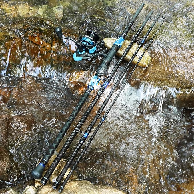 Sougayilang Surf Fishing Rod and Reel Combo, 4 Piece MH/H Saltwater Fishing Combo with 5000 Size Spinning Reel(12'/15')