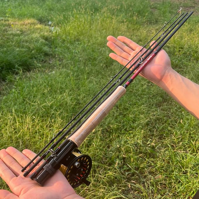 Aventik Riverflow Fly Fishing Rod: 3-Piece (6'1" 0/1wt, 7'3" 2/3wt) & 4-Piece (9'0" 5/6wt) Ultralight Graphite Travel Rod, High Modulus Fast Action Carbon Fiber Rod with Tube