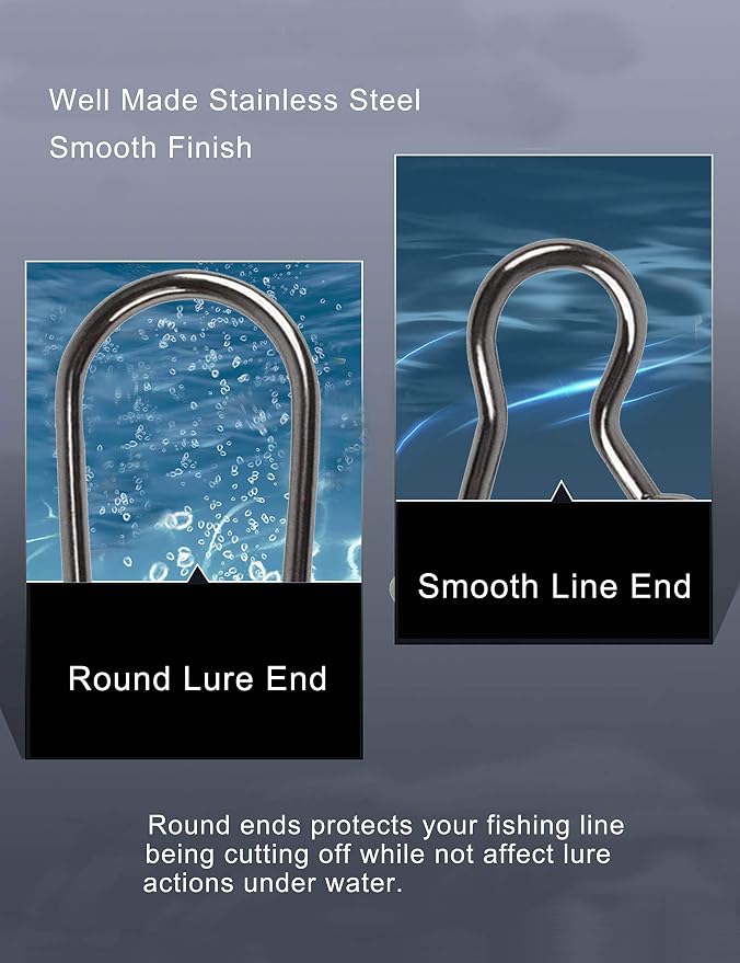 Fishing Duo Lock Snaps Swivel for Saltwater Freshwater, Fast Change Snaps Light Tackle Lures Connector