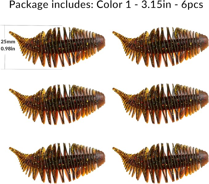 THKFISH Soft Swimbait 5/6 PCS or 15/18 PCS Soft Plastic Fishing Lures Bass Lures Swim Baits Lures for Bass Fishing Worms for Bass
