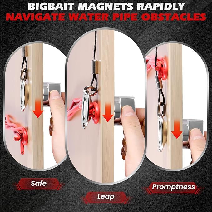 Wire Fishing Tools, Fish Tape Wire Puller Kit, Magnetic Cable Puller,Pulls Electrical Wire Behind Walls, Suitable For Indoor, Garden, Renovation, And Electrician Scenarios (Black)
