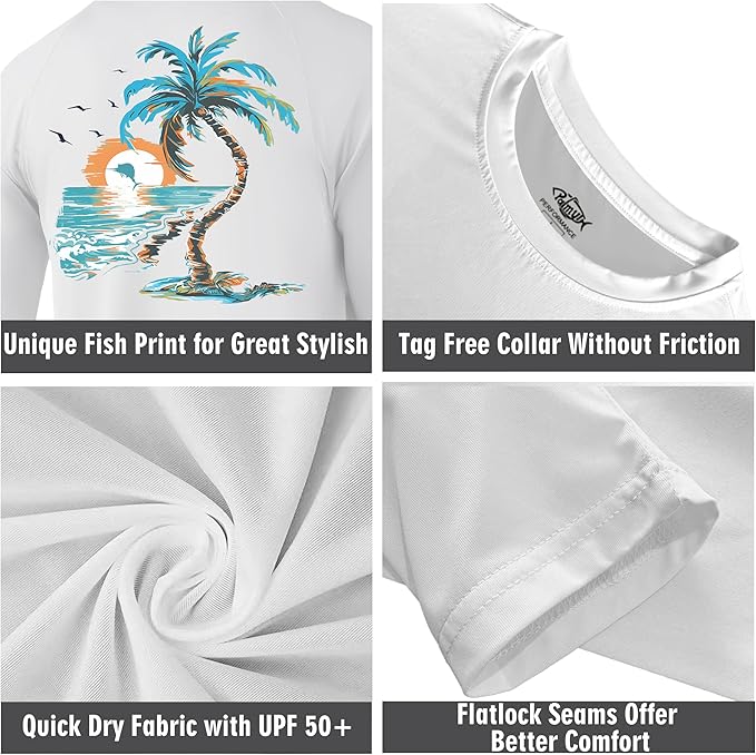 Palmyth Fishing Shirts for Men Long Sleeve UPF 50+ T Shirt Sun Protection Tee