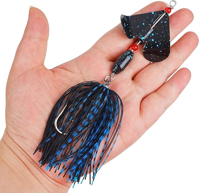 Spinnerbait Fishing Lures Kit - 6/12pcs Bass Fishing Buzzbait Lures Spinner Baits for Bass Trout Pike Salmon Multicolor Swimbait Buzz Bait Metal Spinner baits Swim Jigs Freshwater Saltwater