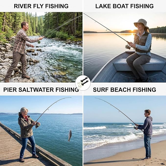 Magnetic Fly Threader, Magnetic Fly Threader & Knot Tying Tool, Fly Fishing Accessories with Strong Magnets for Easy Line Threading, Two-Pack Black Tools for Fishing Lovers and Starters