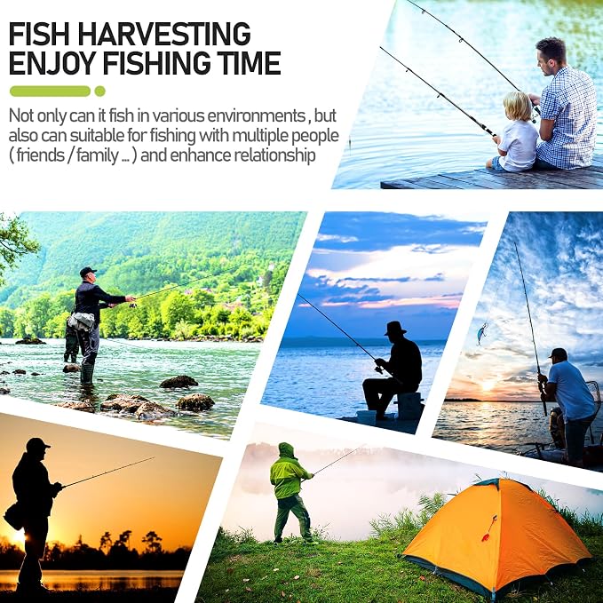 Fishing Pole and Reel Combo - 2PCS Carbon Fiber Telescopic Rods Spinning Reels Saltwater/Freshwater Kit with Lures, Line and Carrier Bag, Travel Fishing Gear for Adults