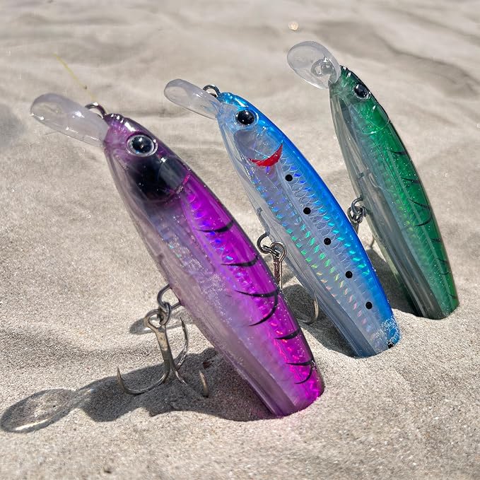 Topwater Fishing Lures, Minnow Lure for Bass Fishing, Life-Like Jerkbait Fishing Lures with Treble Hook, Popper Crankbait Sinking Lure for Freshwater/Saltwater