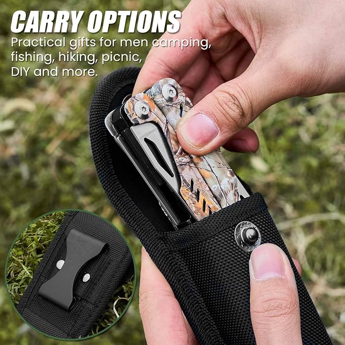 PERWIN Multitool - 26 in 1 Multi Tool Pliers with Pocket Knife, Bottle Opener, Saw, EDC for Survival Camping, Hunting and Hiking, Stainless Steel