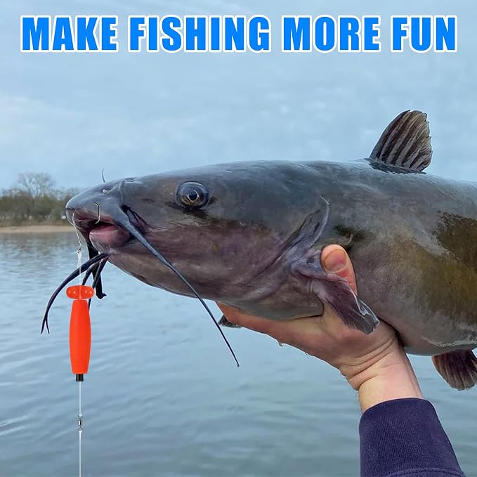 AGOOL Catfish Rig Making Kit Catfishing Tackle Accessories Fishing Bait Rigs Catfishing Equipment with Fishing Bobbers Catfish Floats Catfish Hooks Swivels Fishing Rattles Bells Sinker Slide