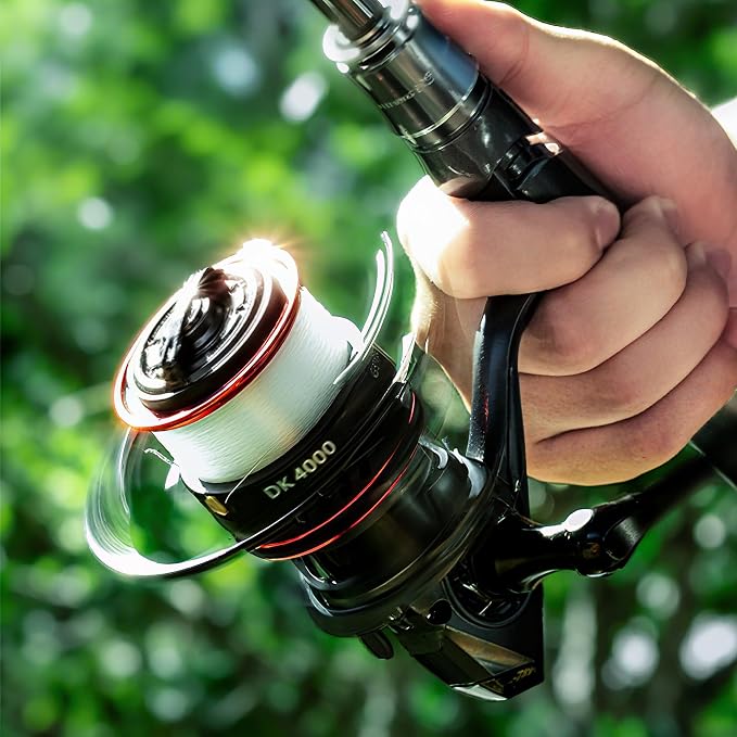 Spinning Reel 20LB Max Smooth Drag Stainless Steel Bearings Oversized Machined Metal Spool for Longer Casts Ultra Smooth Retrieve Lightweight Composite Body Freshwater Saltwater Ice to Surf Fishing
