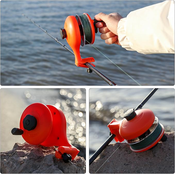 RUNCL Fishing Line Spooler – Portable Winder & Reel Spooling Tool for Casting and Spinning Reels, Prevents Line Twist, Non-Slip Handle with Built-in Scissors, Fishing Accessories for Anglers