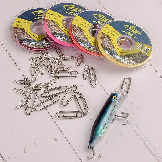 SF Stainless Steel Power Clips Easy Quick Change Lure Snaps Fishing Speed Clips 50LB 75LB 125LB 25pcs/Pack