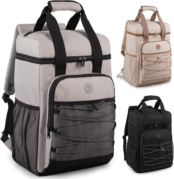 Cooler Backpack with Padded Top Handle, Lightweight Back Pack Coolers Insulated Leak Proof, Large Capacity Ice Chest for Women Men Beach Camping Picnic Fishing Hiking