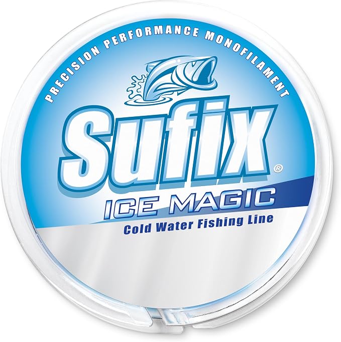 Sufix Ice Magic Fishing Line, Low-Temperature, All-Purpose Ice Fishing Monofilament for Smooth Handling and Cold-Weather Performance, 1 LB, Glacier Blue