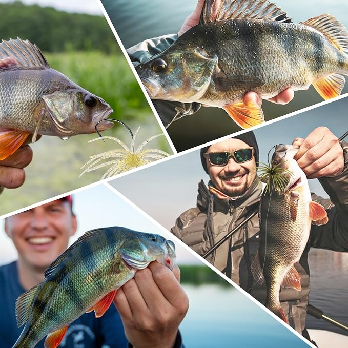 6 Pcs Soft Urchin Lures Fishing Saltwater Slow Floating Lures for Bass Trout Crappie