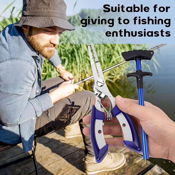 Shappy Fishing Hook Remover Set for Beginners 3 Pcs Fishing Gear Accessories Kit with 1 Pliers 2 Hook Remover Essential Fish Pliers Tool Set for Bass Trout Catfish Saltwater Freshwater Tools