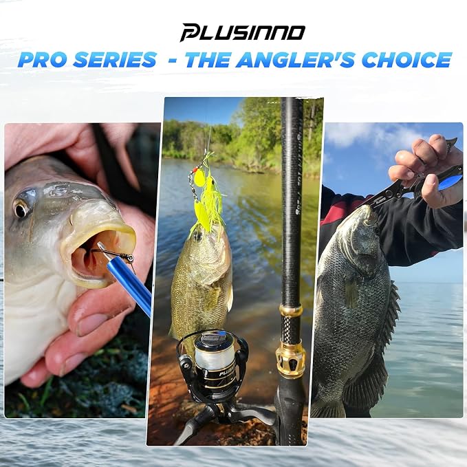 PLUSINNO Fishing Backpack with Fish Rod and Reel Combos Tackle Boxes, Waterproof Tackle Backpack for Fishing Gear with Rod Holder, Fish Gifts for Men with Tool Kit