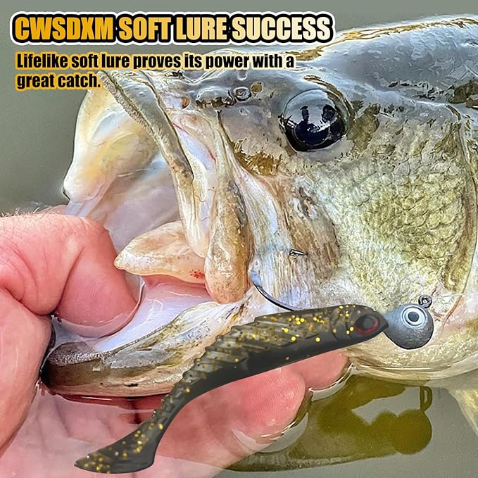 Fishing Soft Lures Paddle Tail Swim Baits Plastic Baits Crappie Walleye Trout Bass Fishing Baits for Jig Heads Saltwater/Freshwater 40PCS