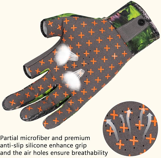 BASSDASH Unisex Fingerless Camo Hunting Gloves for Men's Women's Early Season Warm Weather UPF 50+ Lightweight Fishing Photography HG03
