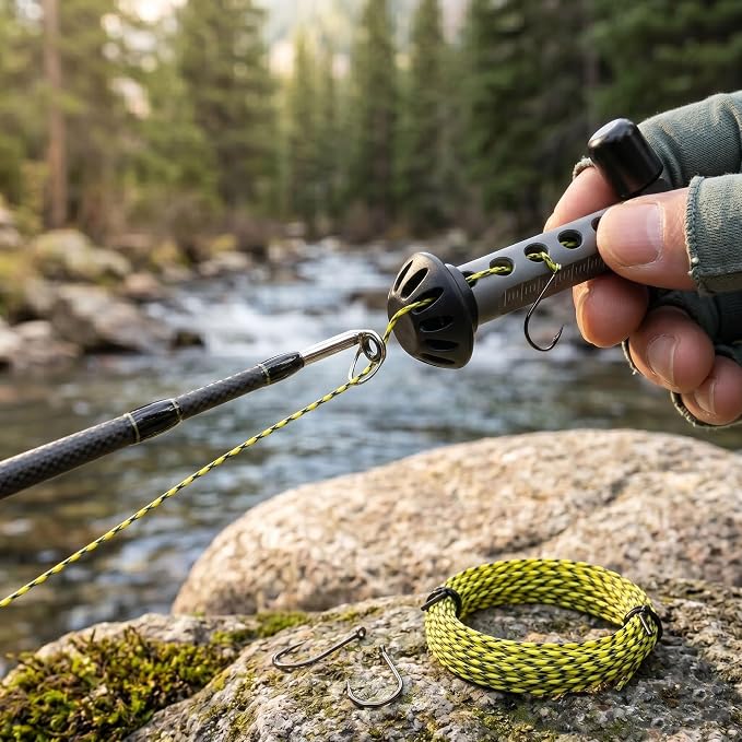 Fly Roost Upgraded Magnetic Fly Threader & Knot Tying Tool with 10 Hooks 2 Lines, Easy Tippet Threading Gear for Small Flies Sizes 6-24, Fly Fishing Accessories for Bad Eyesight & Cold Hands