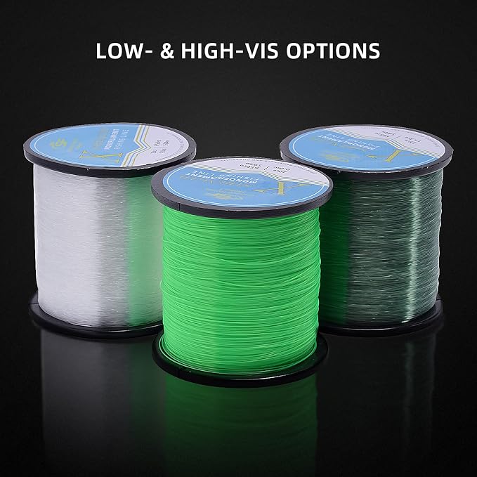 SF Monofilament Fishing Line Premium Spool X-Strong Mono Nylon Material Leader Line for Saltwater Freshwater 8/10/12/15/20/25/30/40/50/60/80/100LB