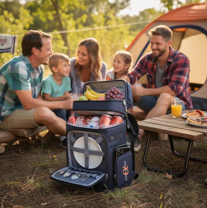 Alphasonik Cooler Backpack 40 Cans Insulated Backpack Cooler for Men & Women, 2 Leak Proof Compartments Coolers Bag for Beach Travel Picnic Hiking BBQ Fishing Outdoor Camping
