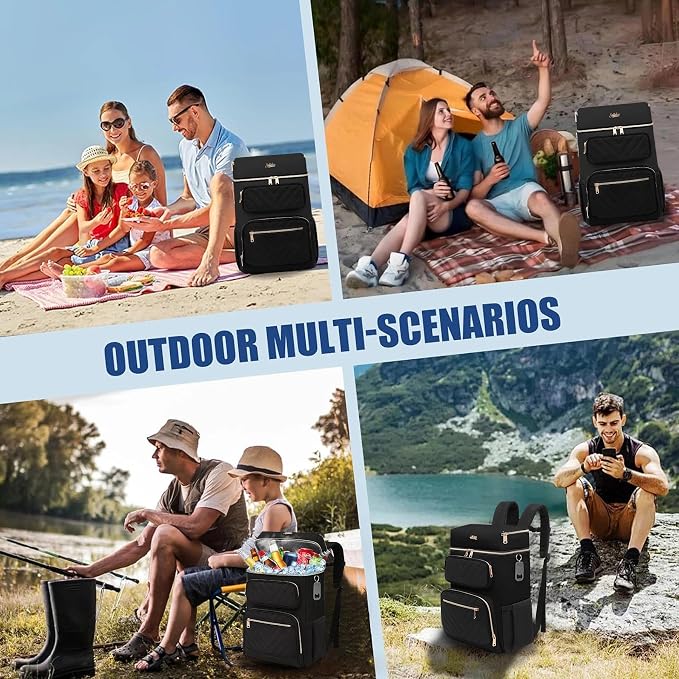 Backpack Cooler Insulated Leak Proof, Lightweight Soft Sided Cooler Backpack for Men Women, Waterproof Beach Cooler Bag Lunch Backpack for Camping Hiking Picnic Fishing Travel Outdoor