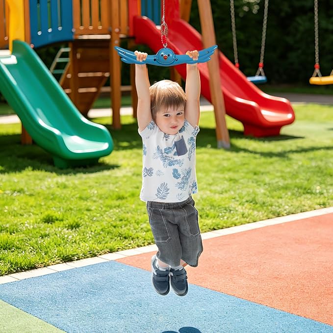 Ninja Twist Swing-360 Degree Handle Rotation Promotes Sensory Development, Arm Strength,Swingset Accessories Outdoor-Swing Spins Set (Blue)