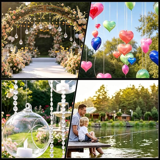 Anezus Fishing Wire for Hanging, Clear Fishing Line Invisible String Strong Monofilament Line for Hanging Decorations and Crafts