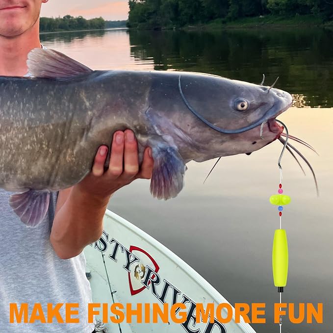 Catfishing Tackle Making Kit Catfish Rig Accessories, 110/148pcs Santee Rig Catfishing Tackle with Catfish Floats Catfish Rattles Peg Floats Hooks Swivels Sinker Slides Catfishing Equipment